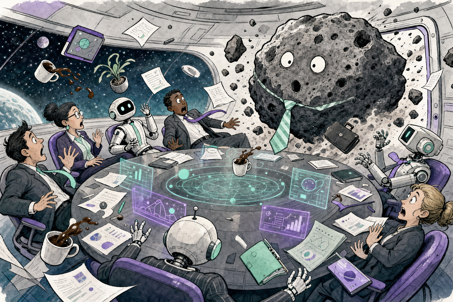 Asteroid im Meeting
