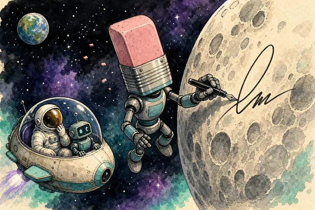 EraserCyb signiert den Mond